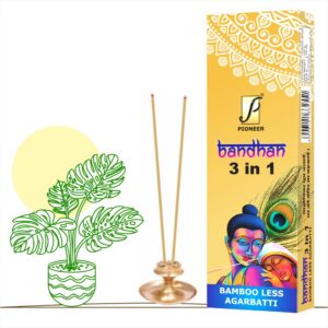 Bandhan Bambooless 3 in 1 Agarbatti (Premium Incense Sticks) 100g