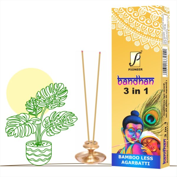 Bandhan Bambooless 3 in 1 Agarbatti (Premium Incense Sticks) 100g