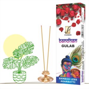 Bandhan Bambooless Gulab Agarbatti (Premium Incense Sticks) 100g