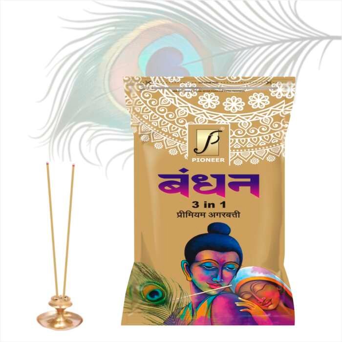 Bandhan 3 in 1 Agarbatti (Premium Incense Sticks) 120g
