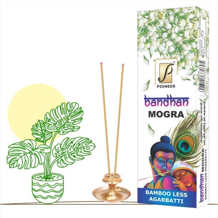 Bandhan Bambooless Mogra Agarbatti (Premium Incense Sticks) 100g