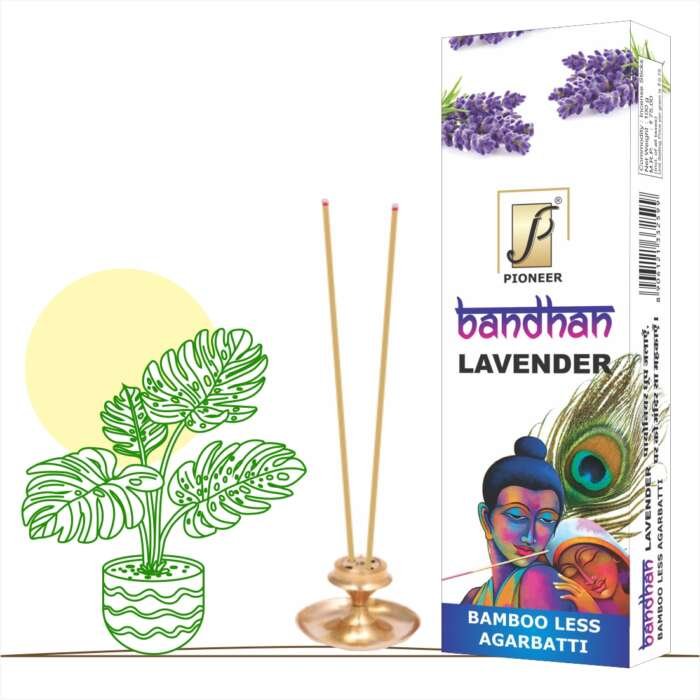 Bandhan Bambooless Lavender Agarbatti (Premium Incense Sticks) 100g