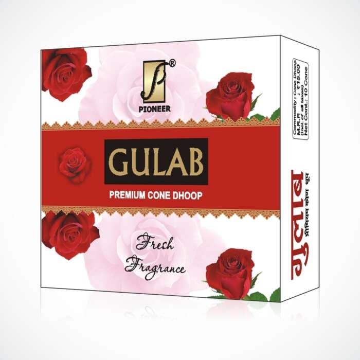 Gulab Cone Dhoop Box (10 Cone)
